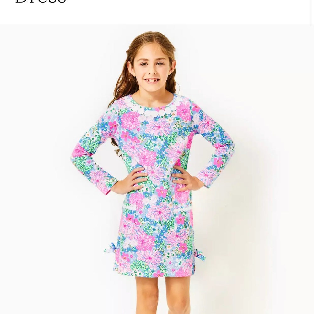 Lilly Pulitzer Girl Floral Long Sleeve Dress size M(6-7)